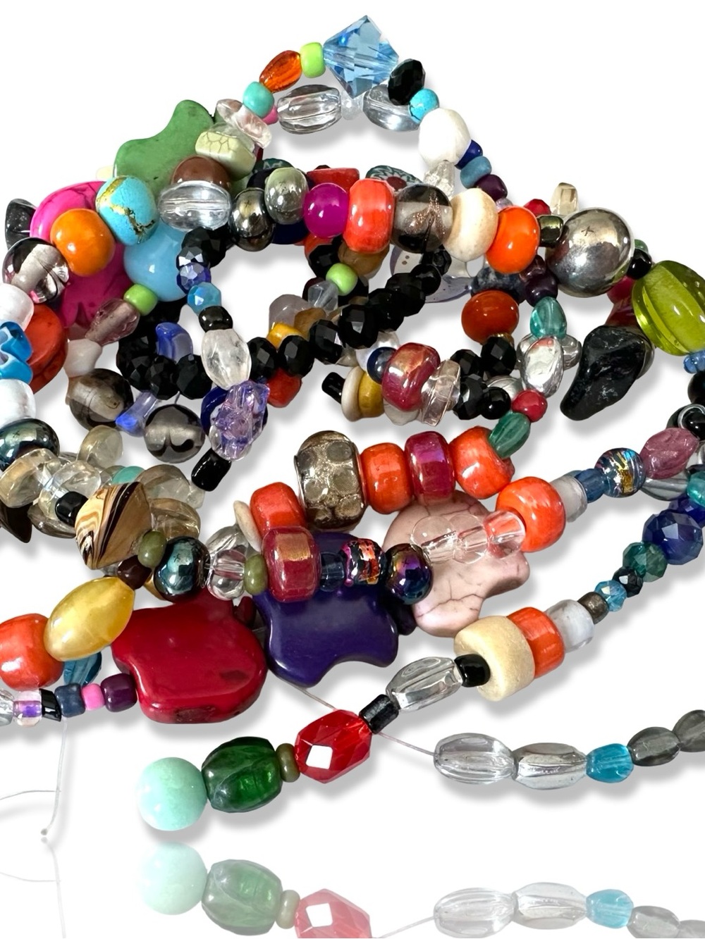 1 Pound Mixed Vintage Beads, NO ACRYLIC